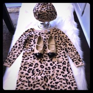 Little girl animal print winter dress